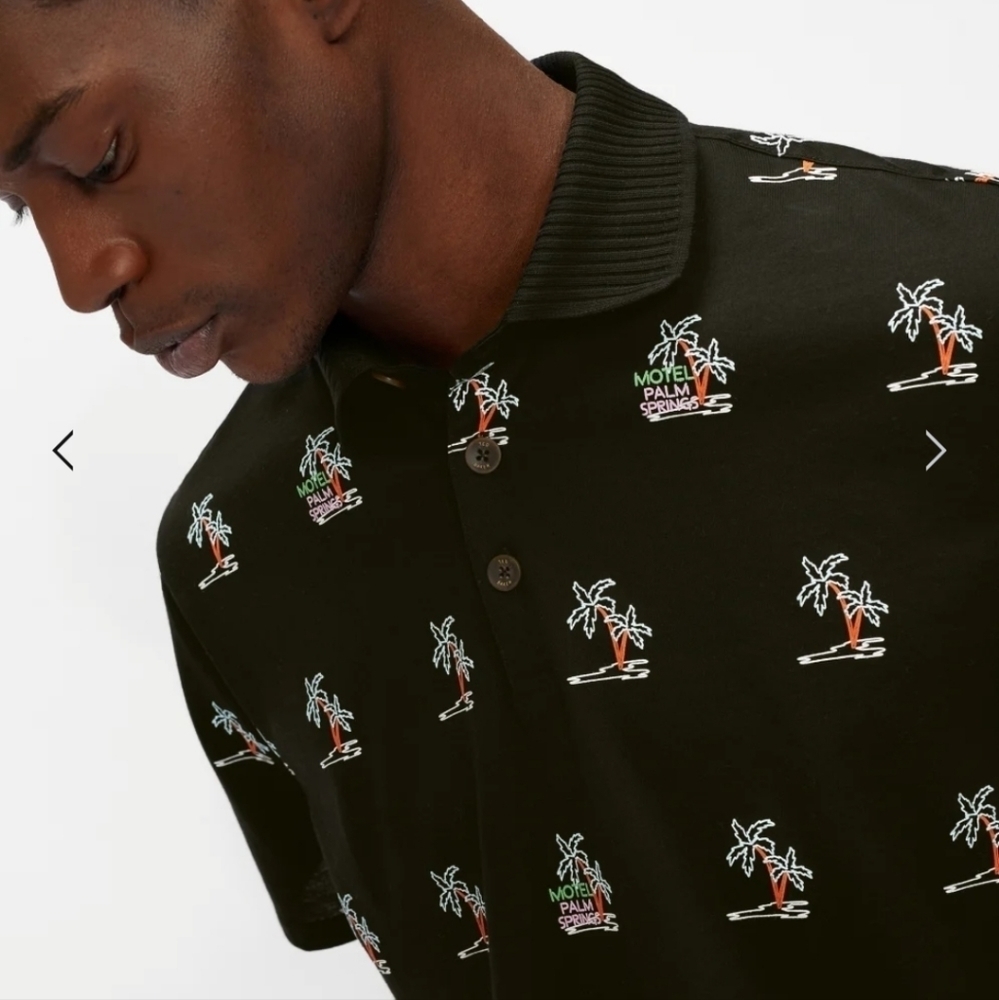 Ted Baker London Kimche Polo Shirt Palm Springs Motel Palm tree